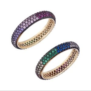 Multi color ring,colorful rings,women rings,sterli